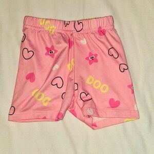 PinkFong 3T girl's shorts EUC, DOO, Hearts and Stars, Pink, Polyester/Spandex